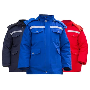 Winter Cold Work Clothes Uniforms Outerwear Jackets Reflective Construction Work Wear Coveralls Suit