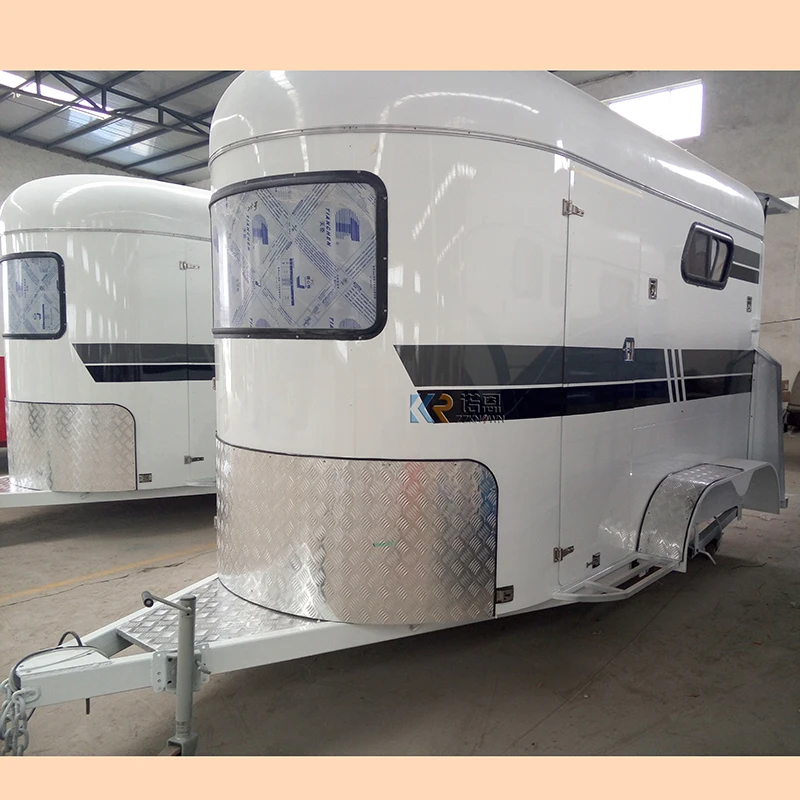 2024 Galvanized Straight 2 Horses Load Trailer Deluxe Door Horse Float Cart With Living Quarter