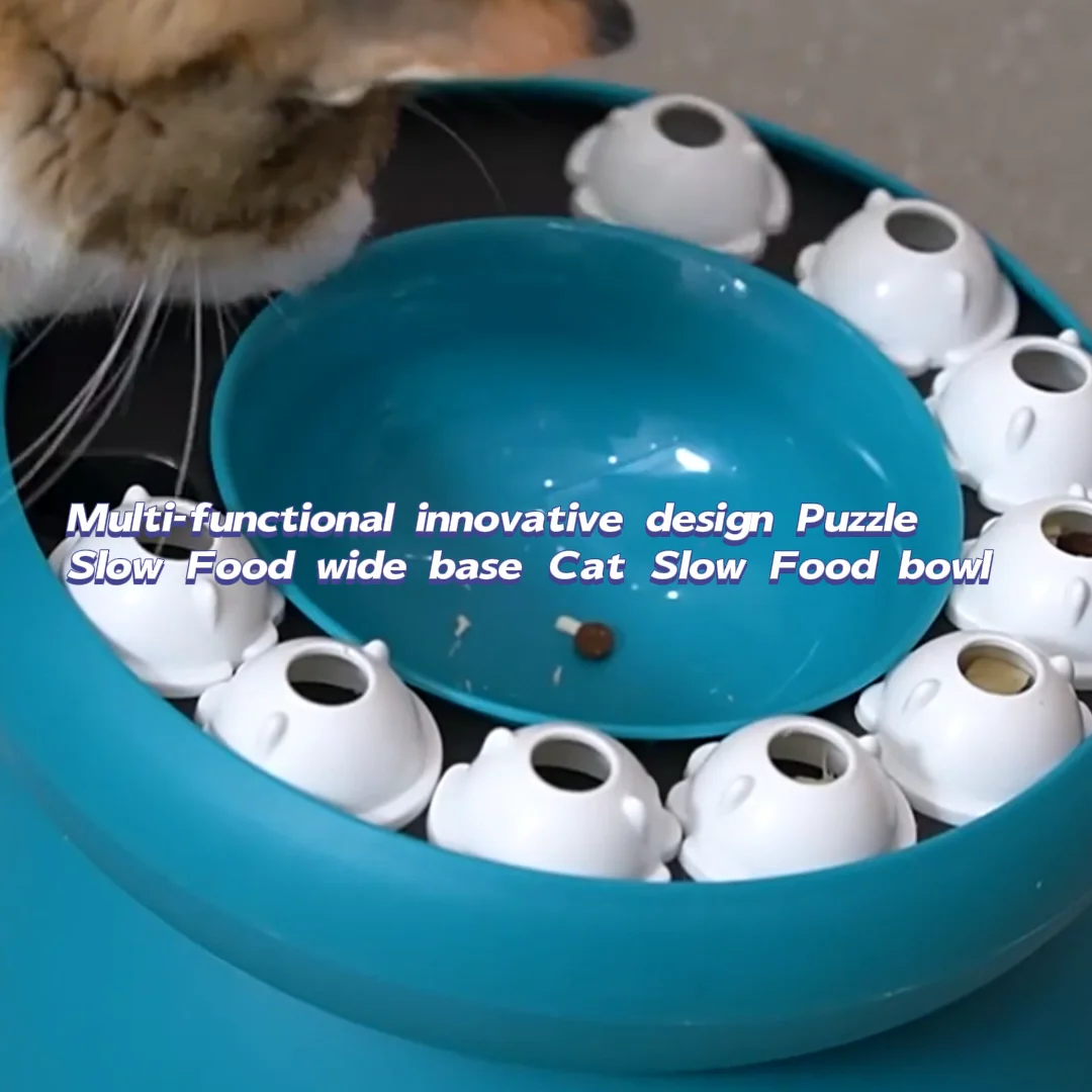 Multifunctional Innovative Design Puzzle Slow Food Wide Base Cat Slow