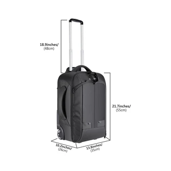 NEEWER 2-in-1 Convertible Wheeled Camera Backpack Rolling Luggage Case With Telescopic Handle and Anti-Shock Dividers for DSLR detail image