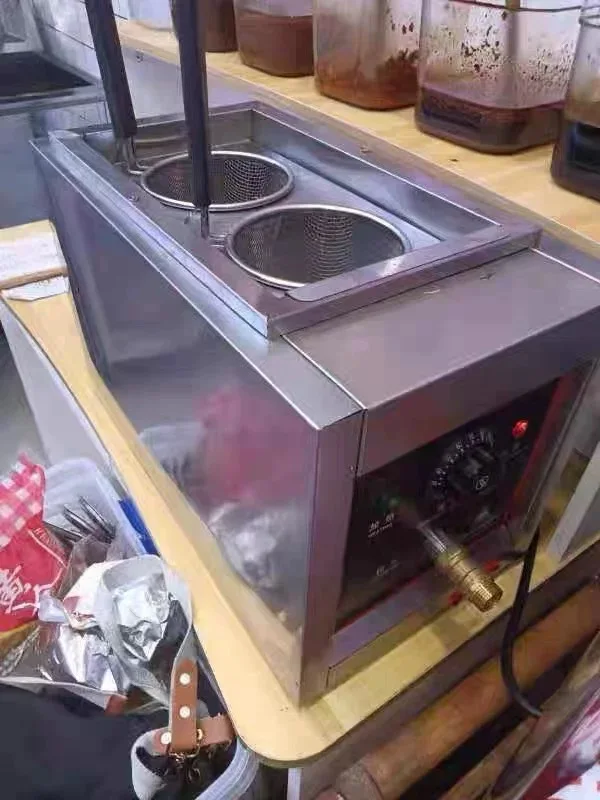 Countertop 6-Hole Gas Noodle Cooker Commercial Stainless Steel Pasta Boiler with Baskets for Restaurant/Malatang