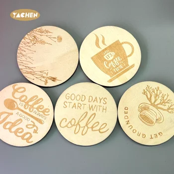 YACHEN Best Selling Natural Color Wooden Coffee Cup Coaster Party Decoration Creative Home and Table Wooden Decorations