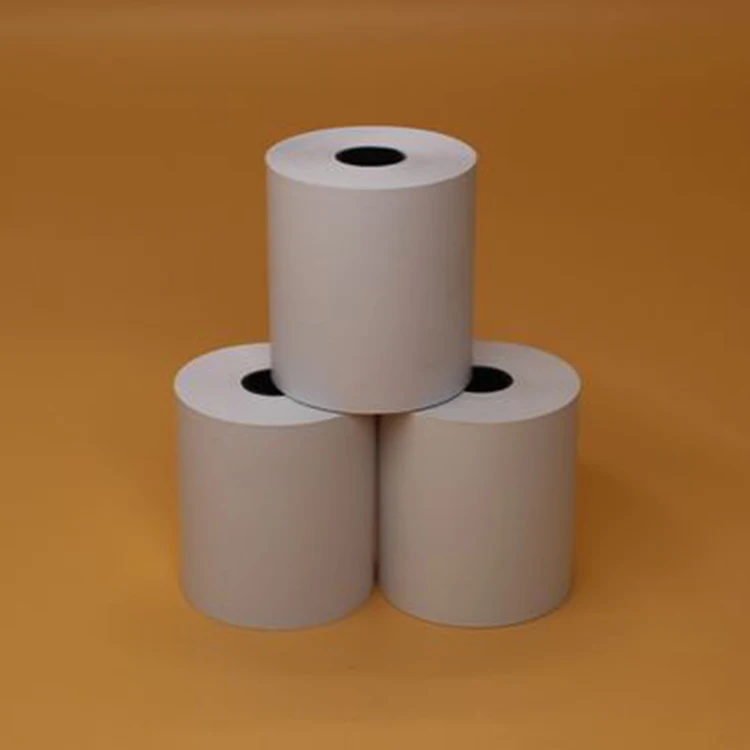 80x80mm Single Layer Thermal Printer Paper Roll Tube Core Cash Register Paper for ATM POS Machines Plastic 100% Wood Pulp factory