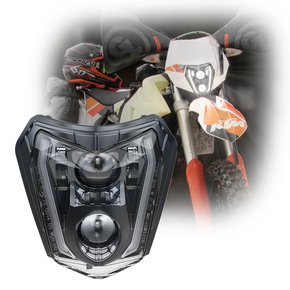 e-mark/dot dirtbike led scheinwerfer kit für 2017-2021 exc xcw 250
