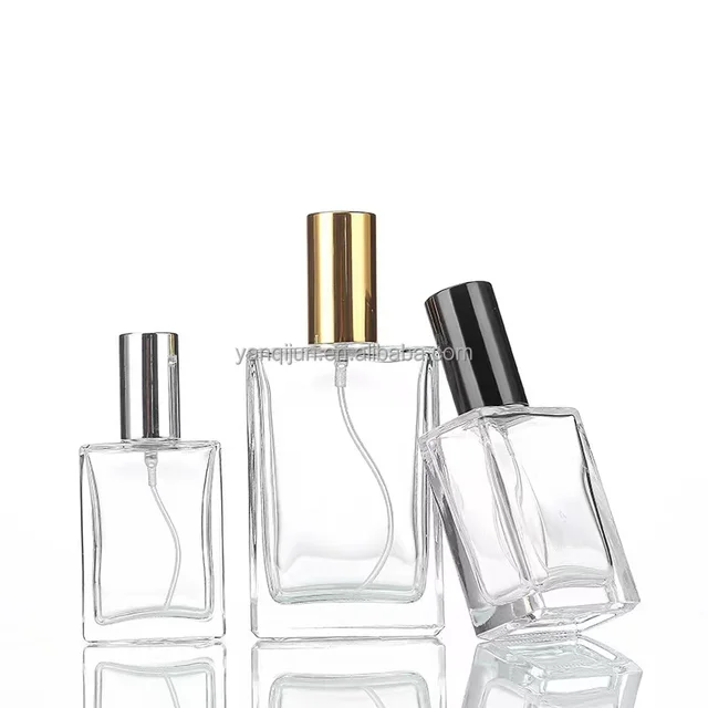 Square 30ml 50ml 100ml Luxury Empty Glass Spray Perfume Bottles Packaging Glass Bottle