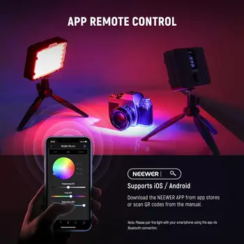 NEEWER RGB 176-A1 LED Video Light Panel 17 Scenes CRI97+ 2500K-10000K 10W Portable on Camera Light for Photography detail image