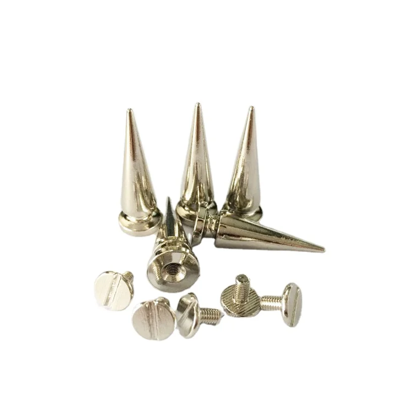 Silver Cone Studs And Spikes DIY Craft Cool Punk Garment Rivets