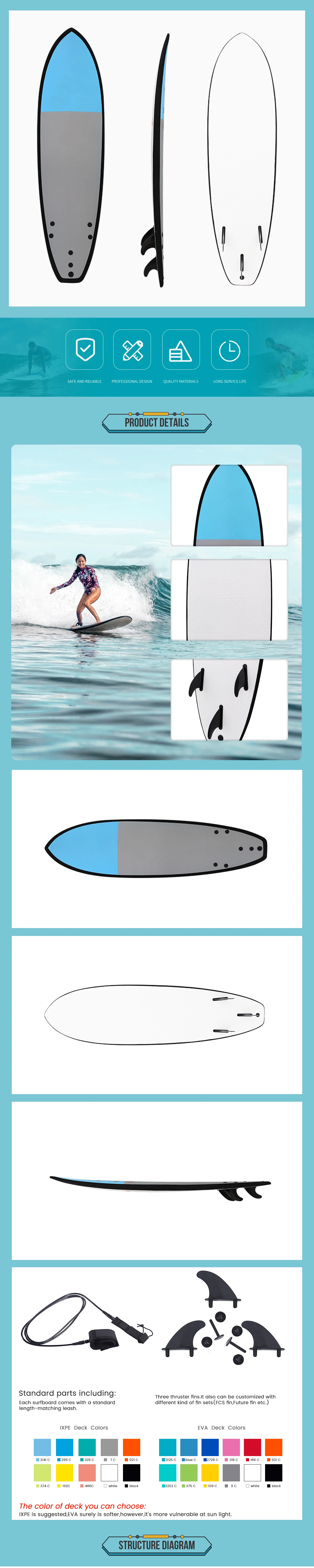 China Factory Most Popular Soft Durable Ecofriendly Foam Surfing Board