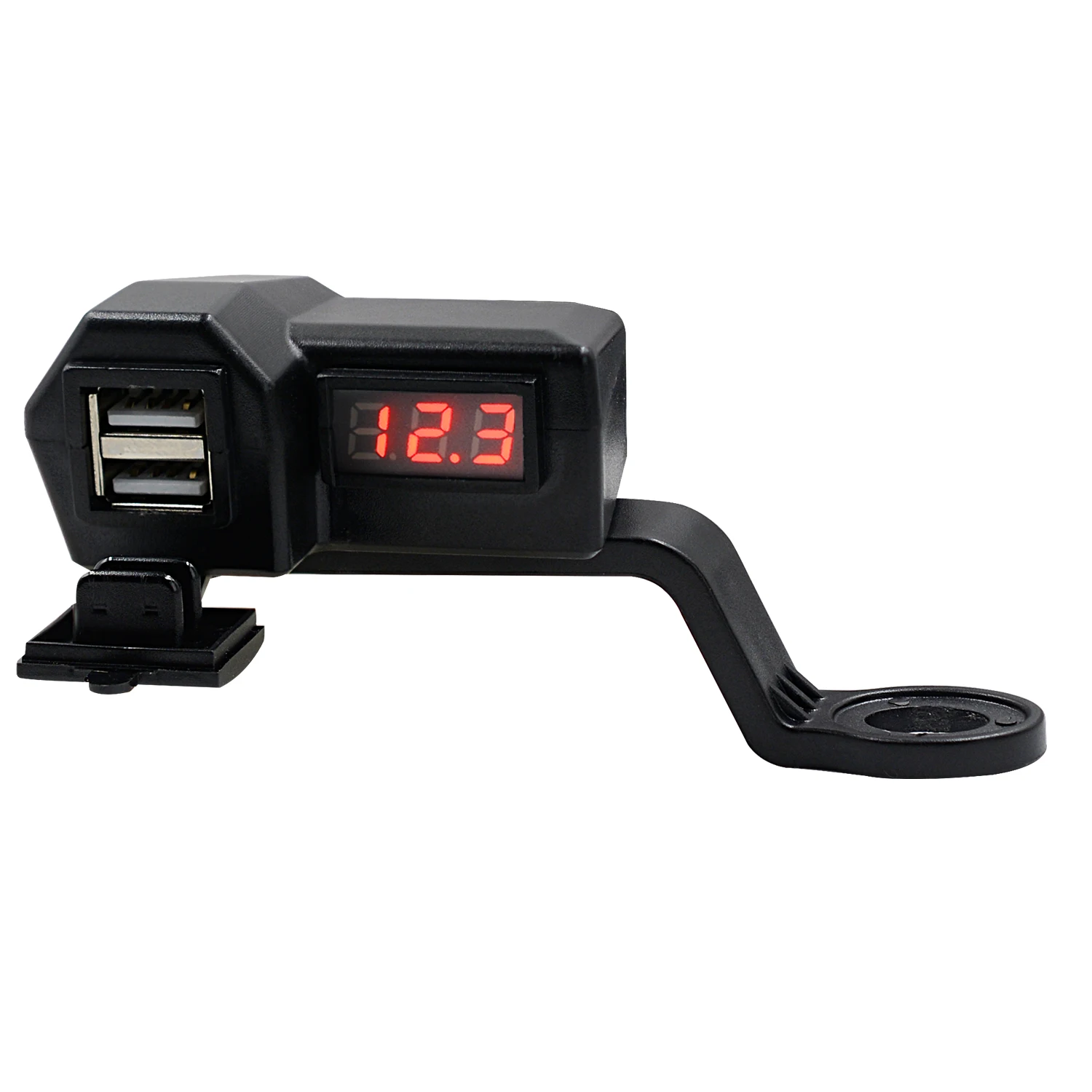 Digital Voltmeter Motorcycle USB Voltmeter Power Socket Waterproof Voltmeter With Double USB Port