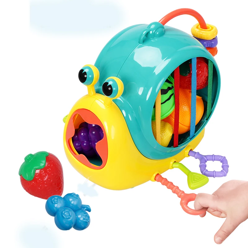FiveStar Educational Snail String Pulling Car Toy Kids Plastic Food Sorting Fruit Cutting Toy for Baby Boys and Girls