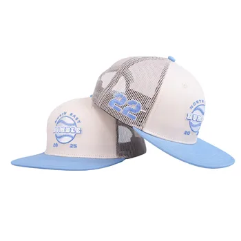 TCAP China Men's 6 Panels Trucker Cap With Flat Square Brim