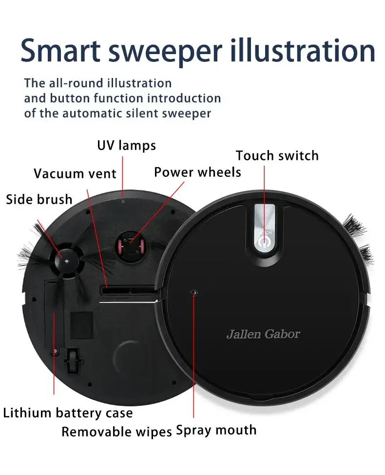 2025New Arrivals Rechargeable Robot Vacuum Cleaner Battery OEM Intelligent Smart Sweeping Robot Toys