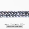 Cuentas de Perlas Negras Naturales 5A