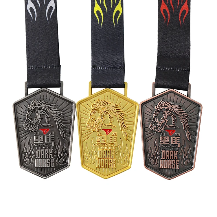 Медаль для конного спорта под заказ медаль из цинкового сплава с гравировкой старину черного никеля золота гонок на лошади металлическим логотипом