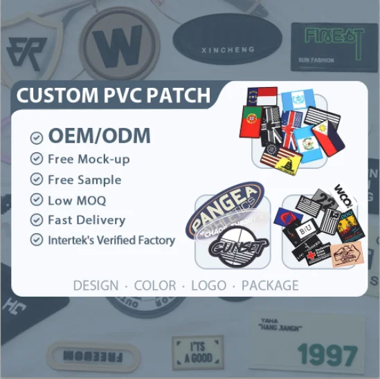 Custom Logo 3D Silicone Rubber Heat Transfer Label Soft PVC Patch for Clothing