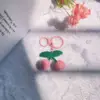Pink Crochet Cherry keychain A