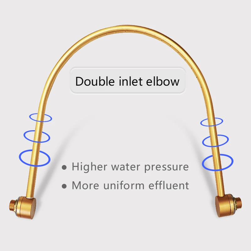 2023 Waterfall Relaxation Style Golden Single Cycle Spa Shower Head