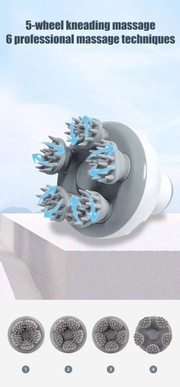 Factory Wholesale Ems Scalp Head Massage Electric Handheld Massager For