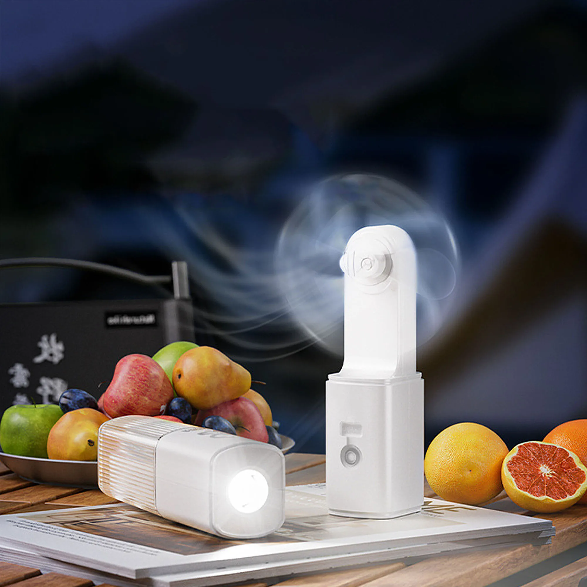 Миниатюрный портативный ручной маленький вентилятор, перезаряжаемый 2 в 1, персональный напольный или настольный вентилятор с сильным потоком воздуха, подходит для использования дома и на улице