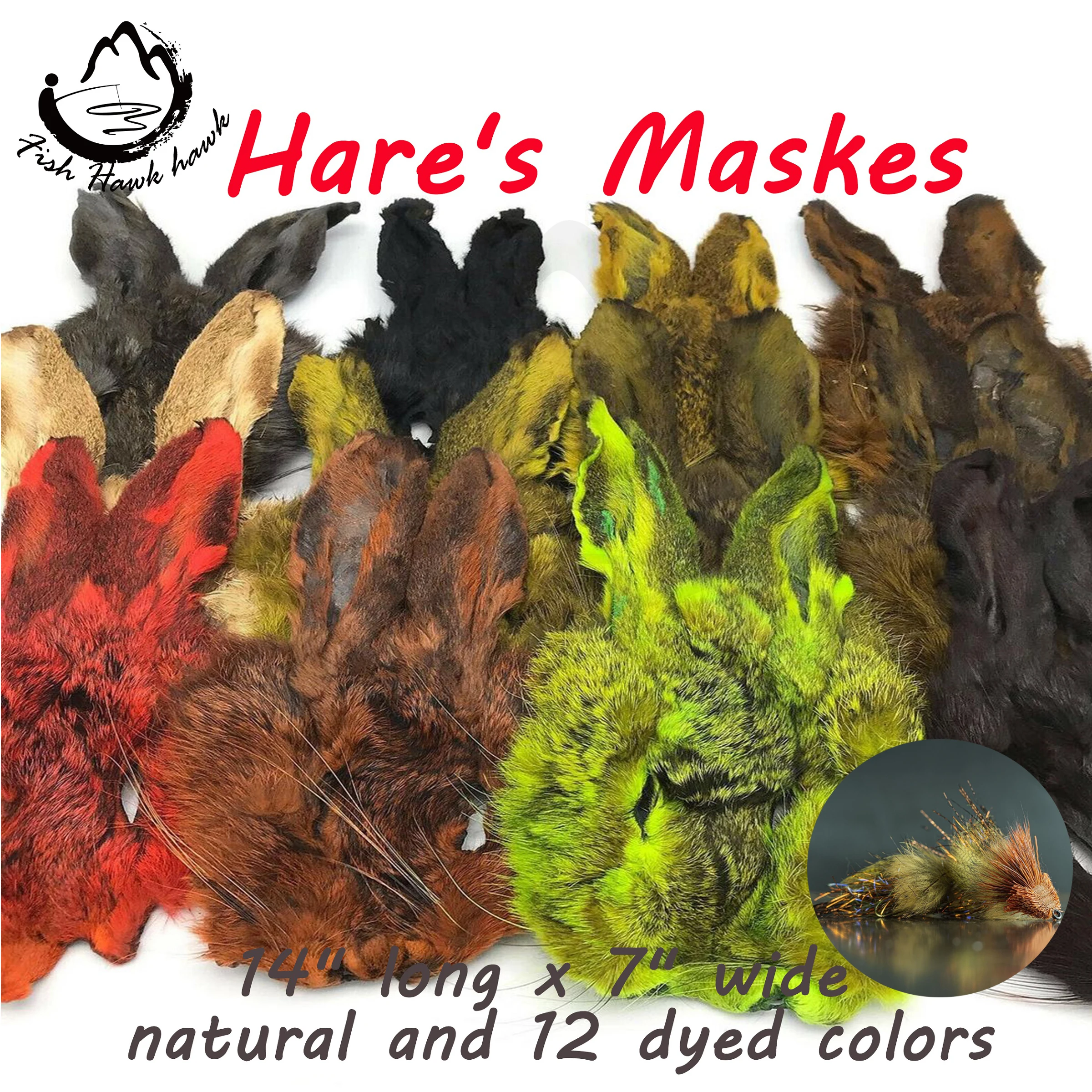 Wholesale12 popular colors Natural Hare's Mask