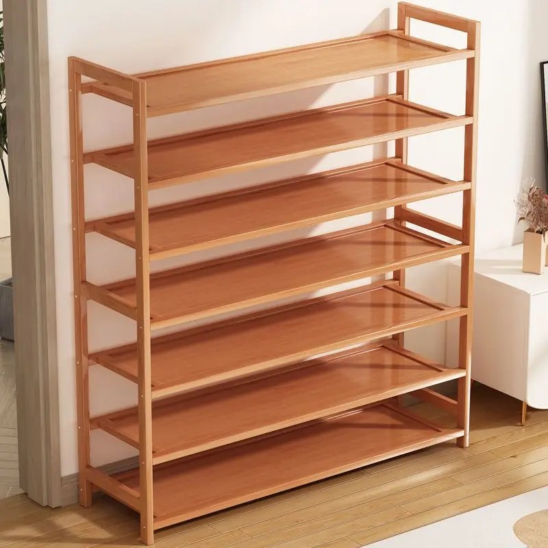High Quality Modern Bamboo 7-Layer Eco-friendly Home Furniture Living Room Shoe Rack with Adjustable Design and Easy Assembly