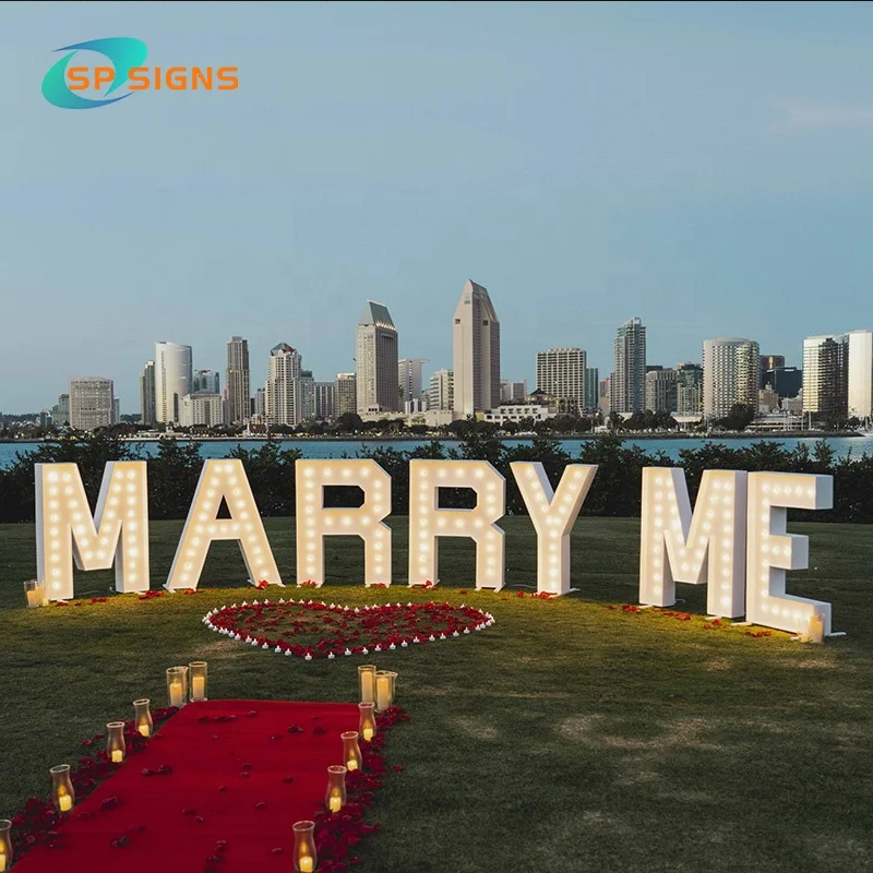 SP Factory Custom 3ft 4ft Marquee Alphabet Love Letters Decor Marry Me Lights Marquee Numbers Giant Light up Letters Led