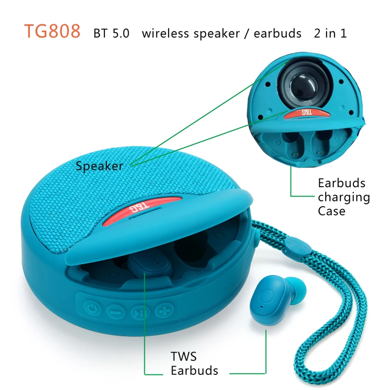 TG808-Mini haut-parleur Bluetooth sans fil, écouteur sans fil