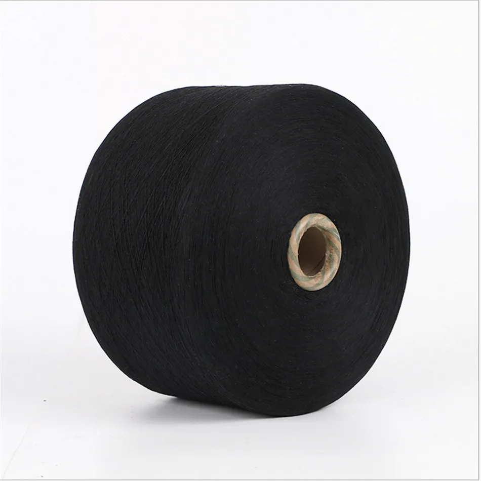 Keshu Gloves Yarn Open End Recycled Cotton Polyester Blended Yarn For Gloves Ne6s/1 Black Producing