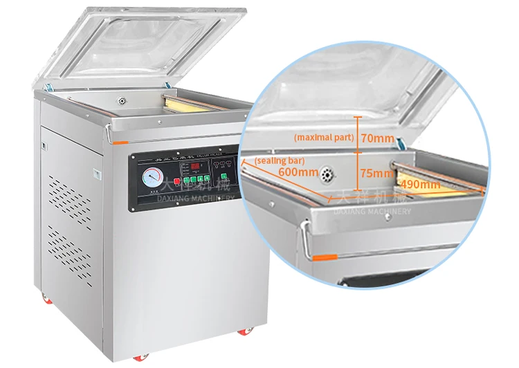 DZ-600-2D Food Vegetable Fruit Sandwich Container Sealing Fish Meat Shrimp Ready Meals Nitrogen Flushing Vacuum Sealer Machine details