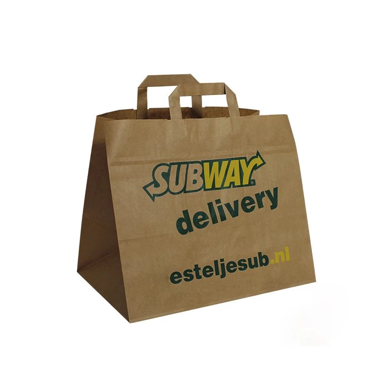 Custom Logo Kraft Takeout Food Packaging Sharp Bottom Bubble Egg Waffle  Paper Bag - China Paper Bag, Take Away Bag