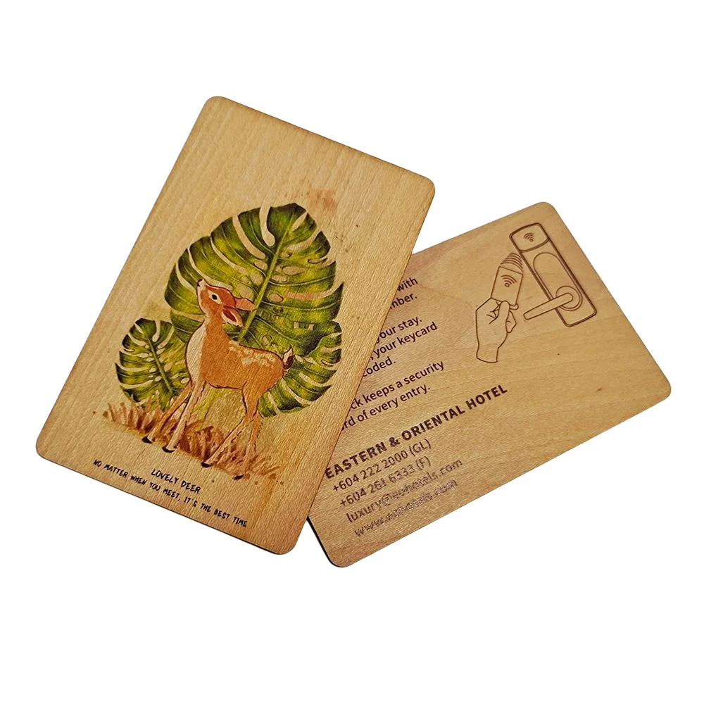 Blanko Laser-Gravur Bambus-Holz Visitenkarten RFID Smart 213/216 NFC  Holz-Hotelschlsselkarte