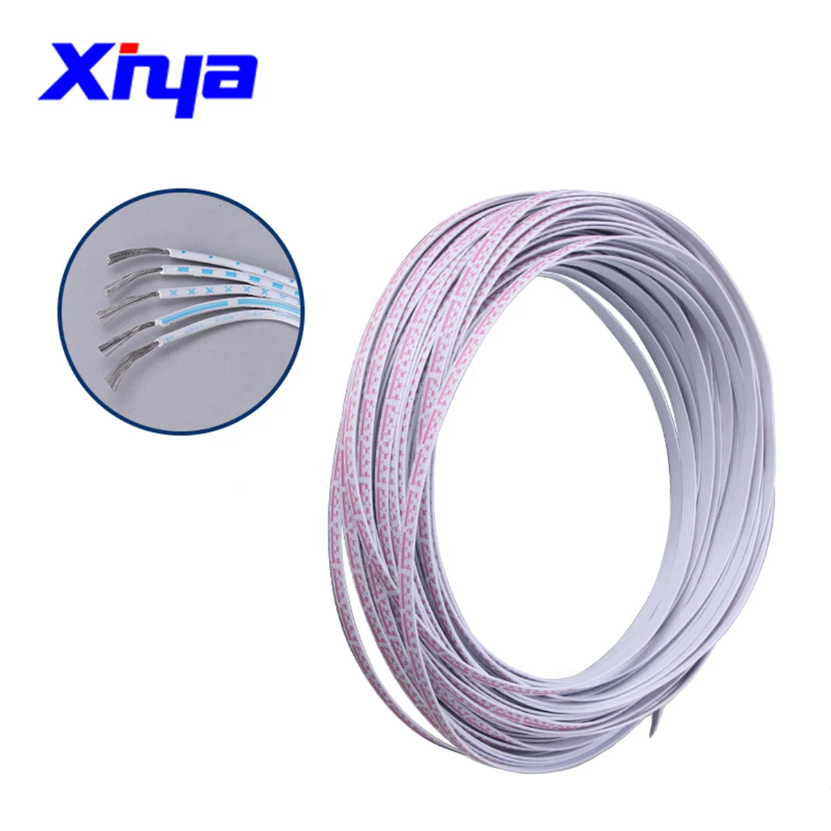 XINYA Flexible 2 3 4 5 6 Copper Flat Cable UL2468 24AWG PVC Insulated 300V 80C Electrical Wire Price