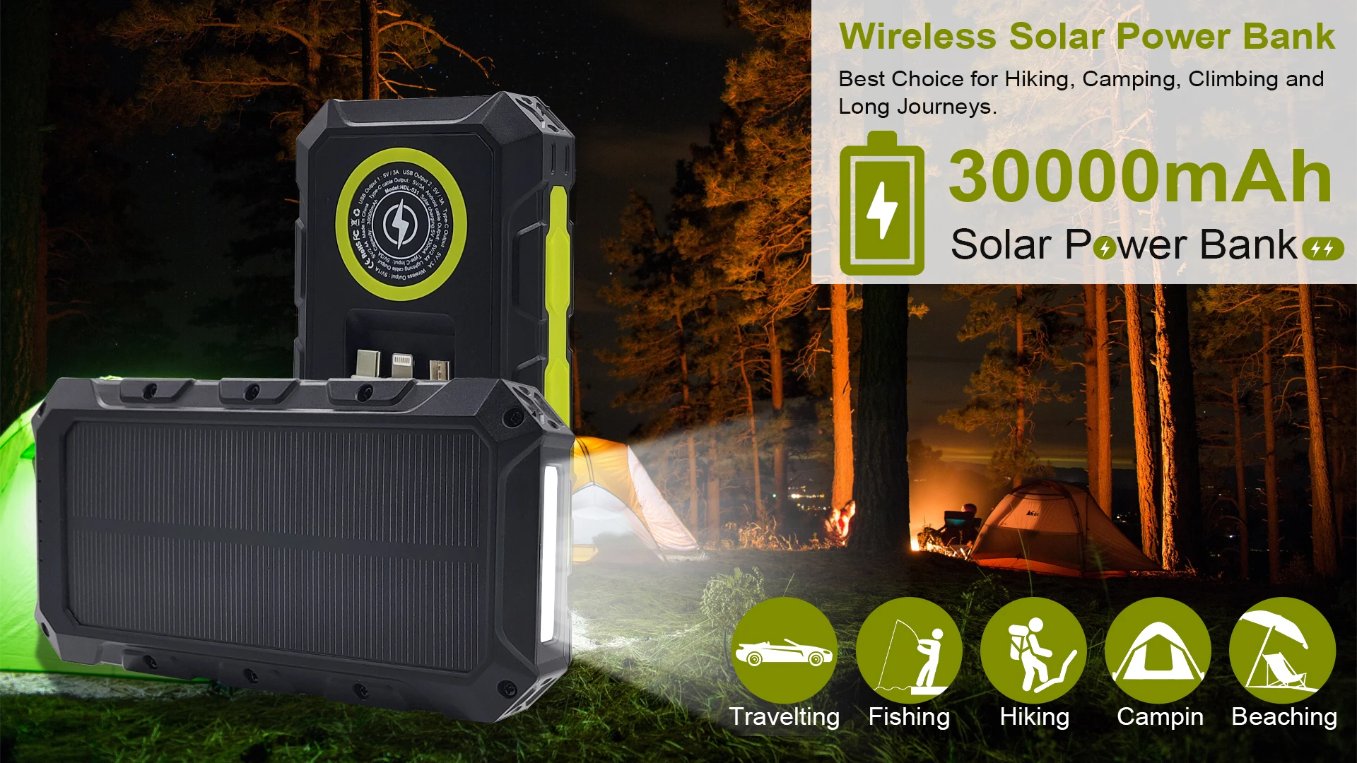 30000mAh Solar Power Bank Product Overview