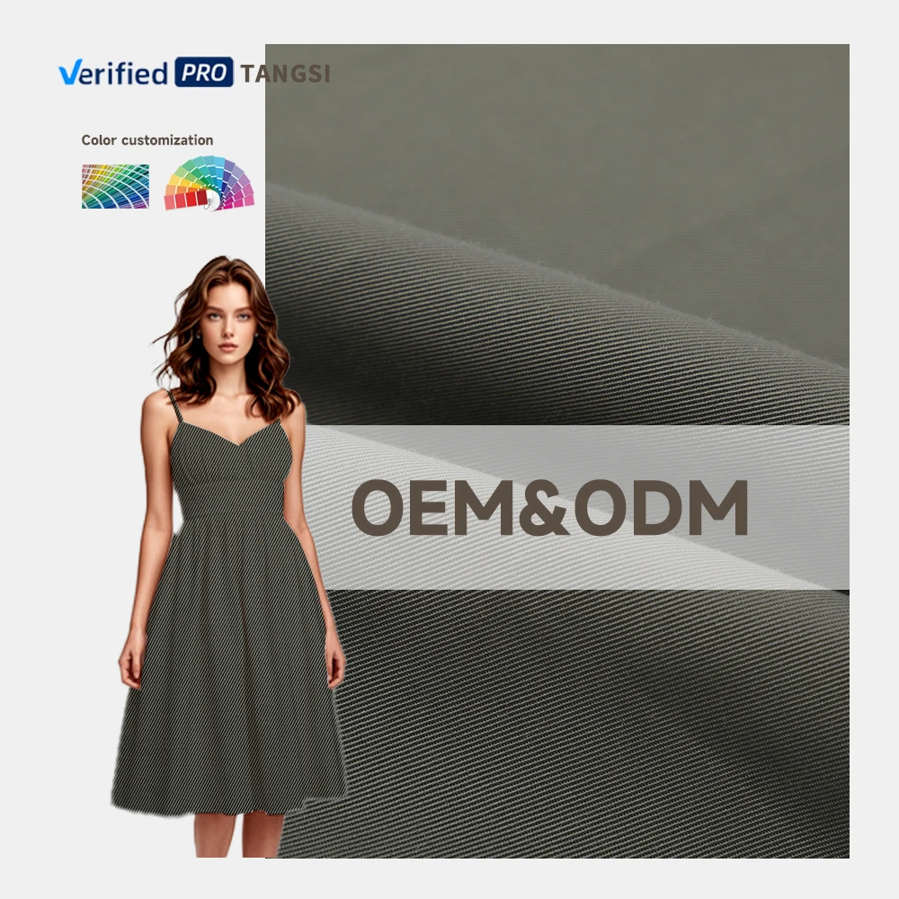 2025 New High Quality Organic Cotton-Polyester Printed Woven Fabric for Women's Dresses Plain Style