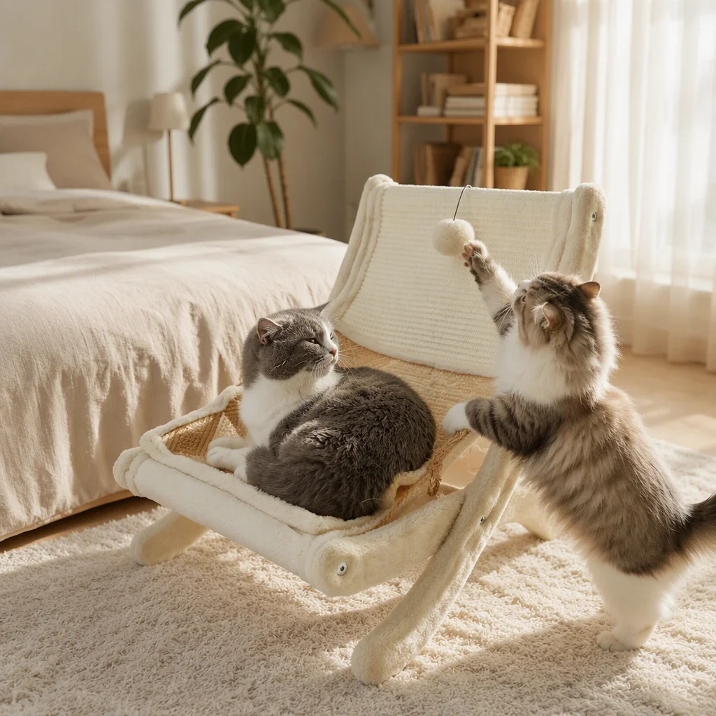 Custom Wooden Cat Lounger Bed Sisal — Product details 3