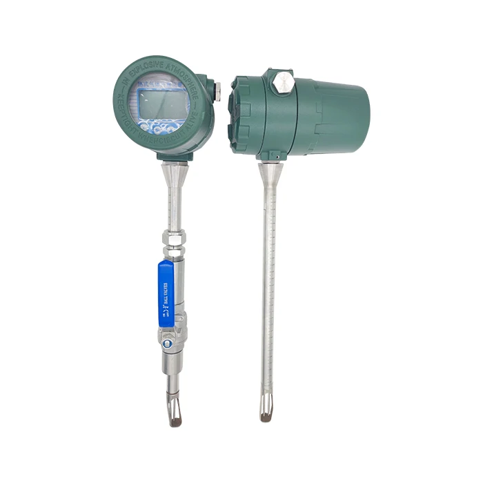 Thermal gas mass flow meter for measuring gas compressed air flow rate