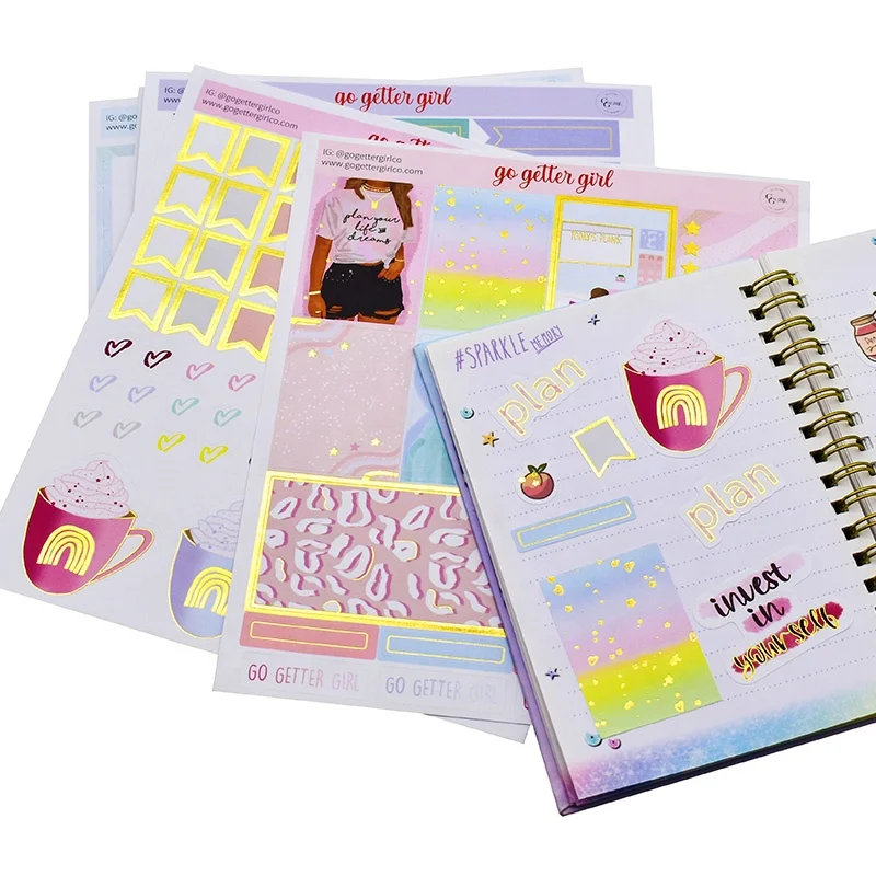 Пользовательский Печатный рекламный водонепроницаемый декоративный планировщик наклейка