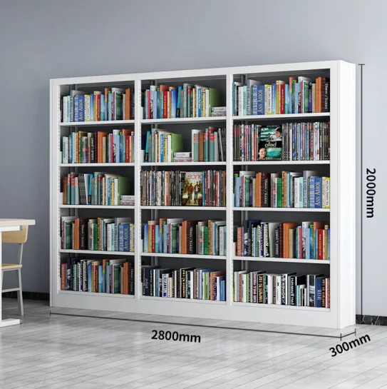 Superior Quality Library Book Shelf Vertical Plate Style 6 Layer Double Side Steel School Book Shelf