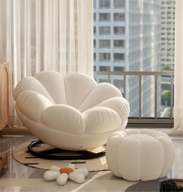 Comfortable Flower Shape Rotating Sofa Chair Single Lounge Leisure