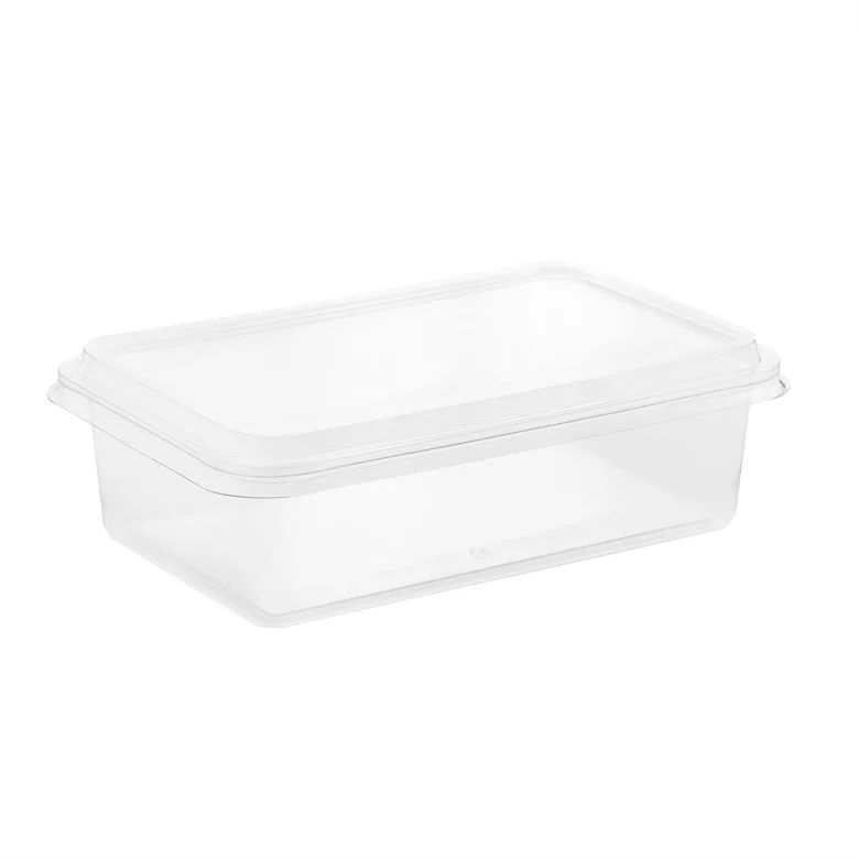 Factory Direct Large-Capacity 52 oz Recyclable Disposable Rectangular Transparent Food Storage Container With Clear Base
