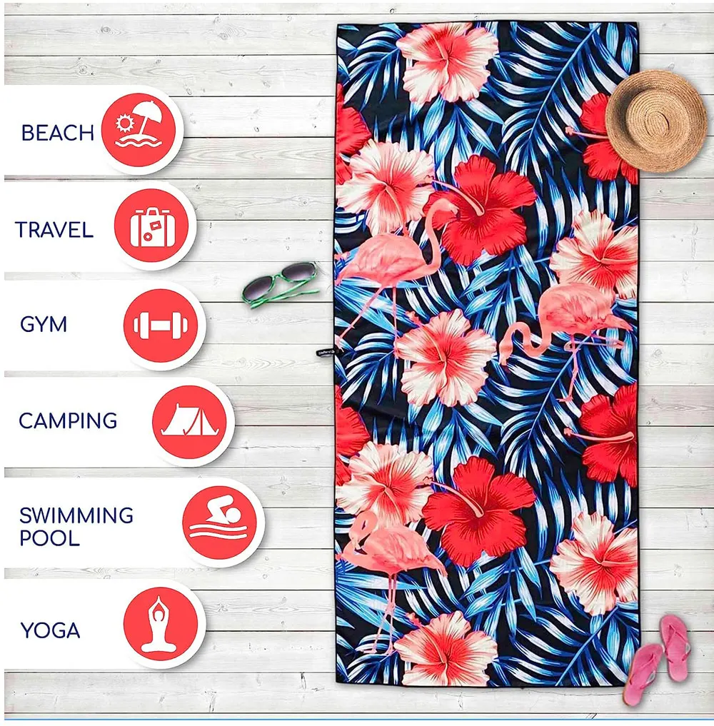 Custom Logo Oversized Recycled Microfiber Sandlesss Swimming Dry