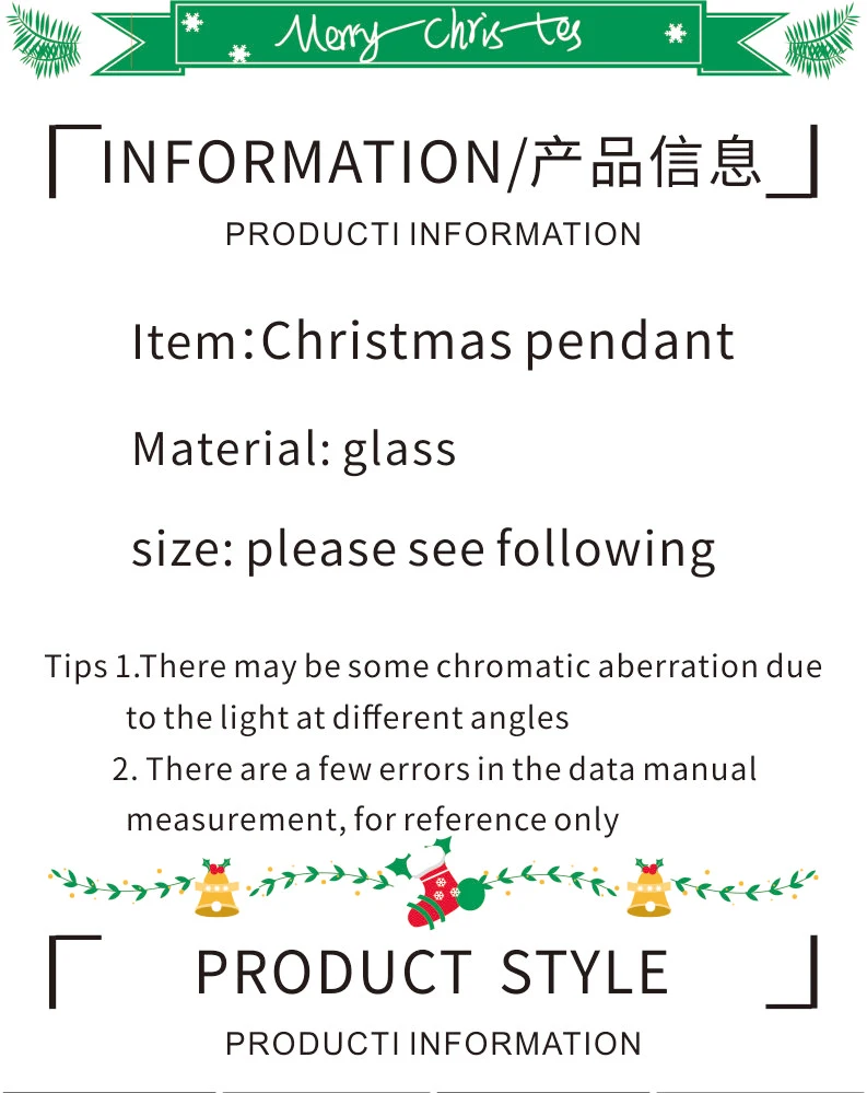 product hot sale crystal glass hanging ornaments christmas  tree decoration  gifts for girlfriend kids-30