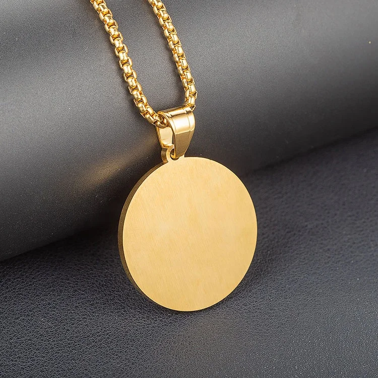 Cool Men Accessory Jewelry 18K Gold Plated Stainless Steel Black Enameled Lion Head Pendant Necklace