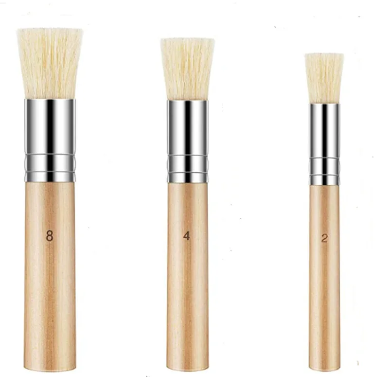 Wholesale 3pcs Natural Pig Hair Brushes Wooden Pole Handle Bristle Paint  Brush - Buy 3pcs Natural Pig Hair Brushes,Bristles Wooden Brush,Template  Brushes Stipple Paint Brushes Product on 