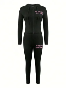 Dropshipping 2026 Women Clothing Wholesale Fashion  Hoodie Jogging Wear 2 Piece Coats and Pants Set