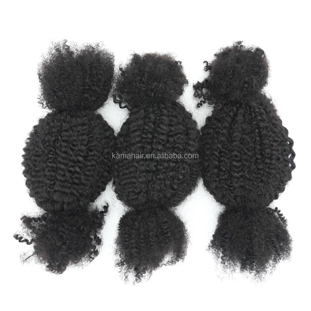KAMA Afro Bulk Brazilian Remy Hair Machine Double Weft 50g for Micro Braids/Twists