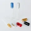 Clear glass bottle + double line gold sprayer