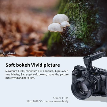 7Artisans 50mm T1.05 Vision Cine Lens Large Aperture Manual Lens for E/R/L/FX/M43-Mount Compatible with Sony-Mount Camera detail image