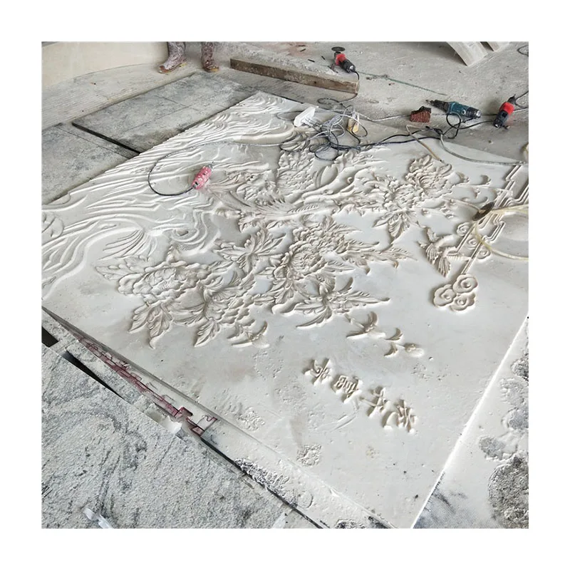 Arte murale moderna, pannello decorativo 3D per pareti in marmo bianco Aran