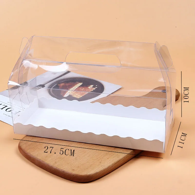 Wholesale Disposable Portable Clear Rectangular Cake Box Wedding Handmade Gift Packaging Supplies Transparent Packing Material